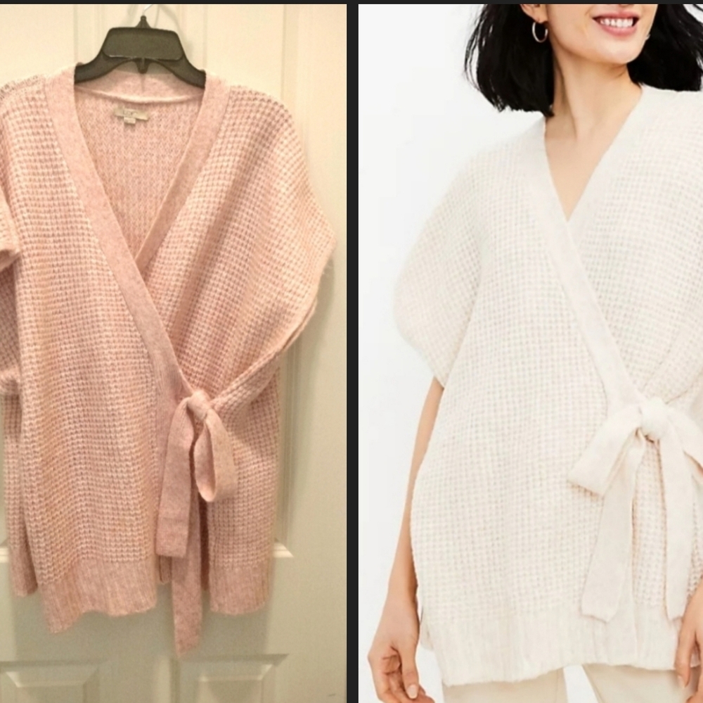 Ann Taylor LOFT SpaceDye Belted Wrap XS/S EUC